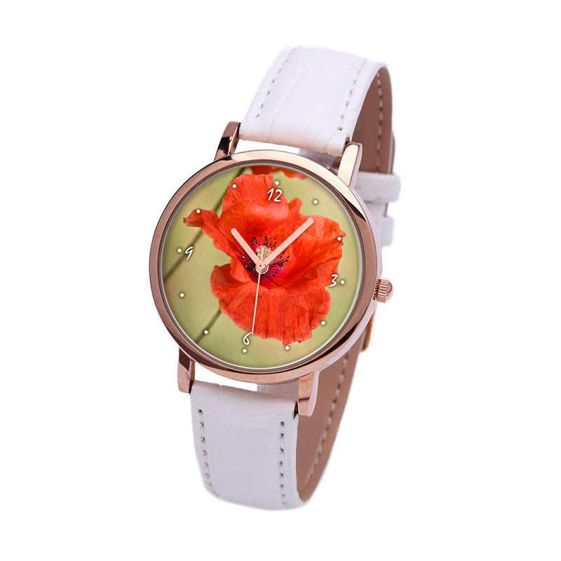 Scarlet Poppy Flower Watch