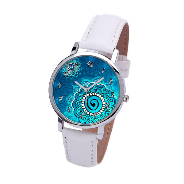 White Blue Design Watch